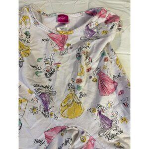 Disney Princess Dress Girls Size 4T Mulan Ariel Belle Rapunzel White Fit Flare